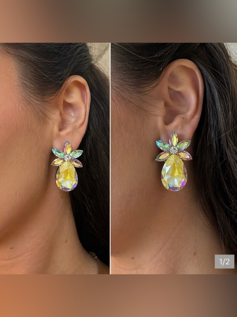 Baroness DeCobelli Austrian Crystal Clip-On Earrings